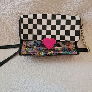 BETSEY JOHNSON Clear Checkered Crossbody Bag